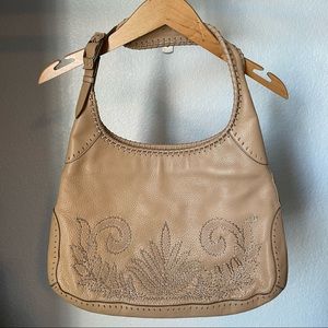 Cole Haan | Leather Hobo / Shoulder Bag | Embroidered | Adjustable Strap | Clean